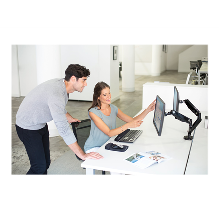 Fellowes arm for 2 monitors -  Platinum black - 13