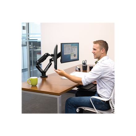 Fellowes arm for 2 monitors -  Platinum black - 14