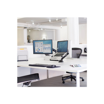 Fellowes arm for 2 monitors -  Platinum black - 10