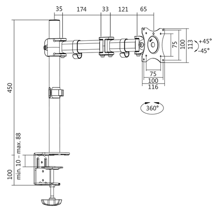 Logilink | Desk Mount | BP0021 | 13-27 " | Maksymalna waga (udźwig) 8 kg - 2