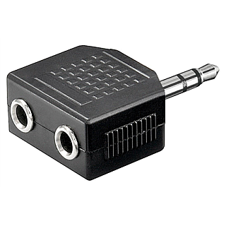 Goobay | Rozdzielacz audio | Mini-phone stereo 3,5 mm | Żeńskie | Męskie | Mini-phone stereo 3,5 mm | Czarny