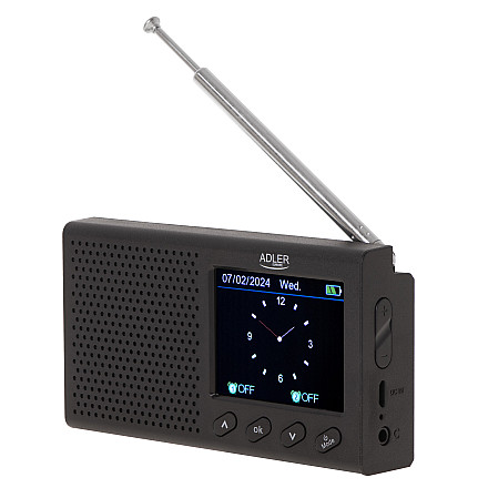 Adler AD 1198 FM Travel Radio, 87.5 – 108 MHz RDS, Speaker power 3W, Black - 3