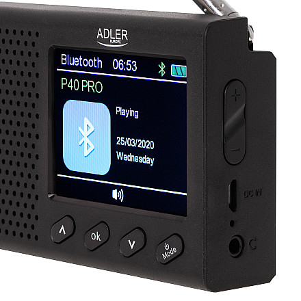 Adler AD 1198 FM Travel Radio, 87.5 – 108 MHz RDS, Speaker power 3W, Black - 4