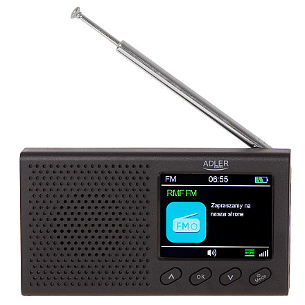 Adler AD 1198 FM Travel Radio, 87.5 – 108 MHz RDS, Speaker power 3W, Black - 2