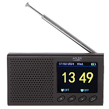 Adler AD 1198 FM Travel Radio, 87.5 – 108 MHz RDS, Speaker power 3W, Black