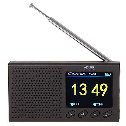 Adler AD 1198 FM Travel Radio, 87.5 – 108 MHz RDS, Speaker power 3W, Black - 1