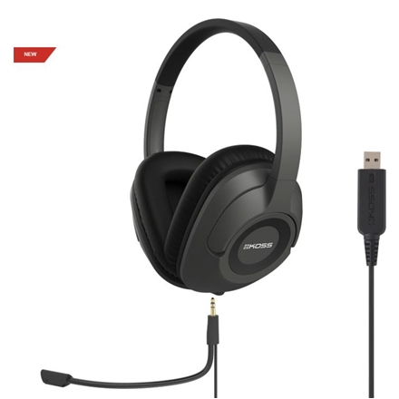 Koss | SB42 USB | Słuchawki | Przewodowe | Nauszne | Mikrofon | Czarny/Szary - 1