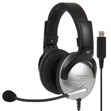 Koss | SB45 USB | Słuchawki dla graczy | Przewodowe | Nauszne | Mikrofon | Redukcja szumów | Srebrne/Czarne - 3