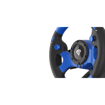 Steering wheel for game Genesis Seaborg 350 | blue-black | racing wheel - 1