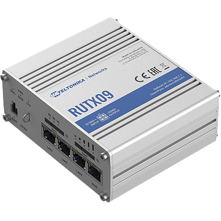 Durable industrial LTE-A Cat6 router RUTX09 No Wi-Fi - 1