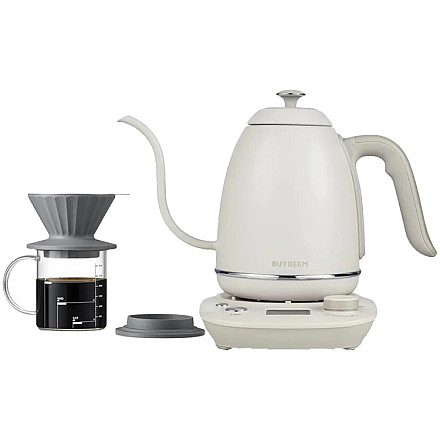 BUYDEEM Czajnik typu Gooseneck з з регулюванням temperatury, K821, Oat White, EU - 1