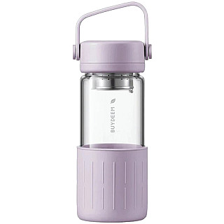 BUYDEEM Szklana butelka з zaparzaczem 350 ml, CD1008, Petal Purple