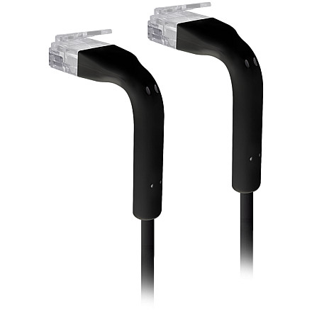 UBIQUITI UniFi Ethernet patchcord kat. 6, 0.3m, Gięty z zamkniętą osłoną RJ45, czarny - 1