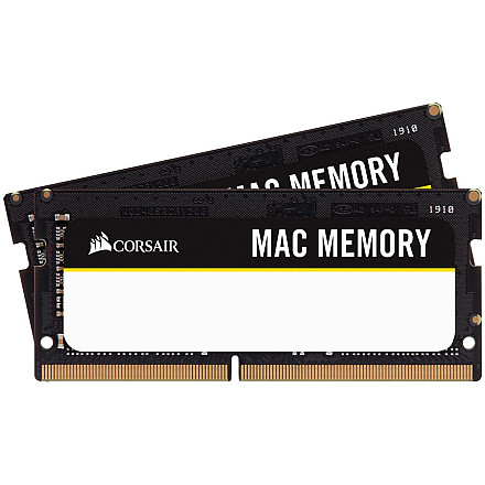CORSAIR DDR4, 2666MHz 32GB 2x16GB Apple SODIMM, 18-18-18-43, Black PCB, 1.2V - 1