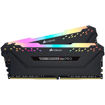 CORSAIR DDR4, 3200MHz 32GB 2x16GB Dimm, 16-20-20-38, XMP 2.0, Vengeance RGB Pro black Heatspreader, RGB LED, Black PCB, 1.35V - 1