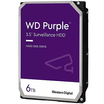 HDD Video Surveillance WD Purple 6TB CMR, 3.5'', 256MB, SATA 6Gbps, TBW:180 - 1