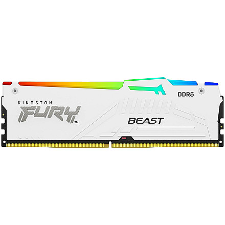 KINGSTON 32GB 6000MT/s DDR5 CL30 DIMM (Kit of 2) FURY Beast White RGB EXPO - 1