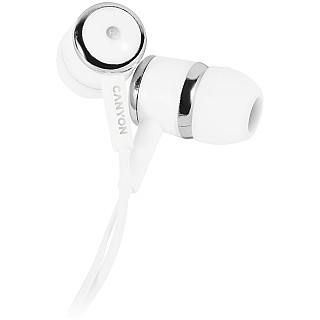 CANYON Внутрішньоканальні навушники EPM-01 Mic Mini-Jack 1.2m білі