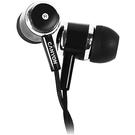 CANYON Słuchawki dokanałowe EPM-01 Mic Mini-Jack 1.2m Czarne - 1