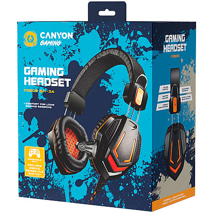 CANYON Zestaw słuchawkowy Fobos GH-3A Czarno - Pomarańczowy - 2