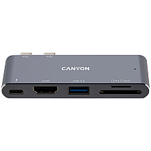 CANYON HUB DS-5 5 w 1 Thunderbolt 3 4k Szary