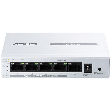 ASUS ExpertWiFi EBP15 5-Port GbE smart managed PoE+ switch, 4 PoE+ ports, 60W, Supports PoE priority setting, Perfect for PoE APs, IP Cameras, VoIP Phones, Centralized app management with ExpertWiFi router - 1