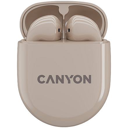 CANYON Słuchawki douszne TWS-6 Etui Beżowe - 1