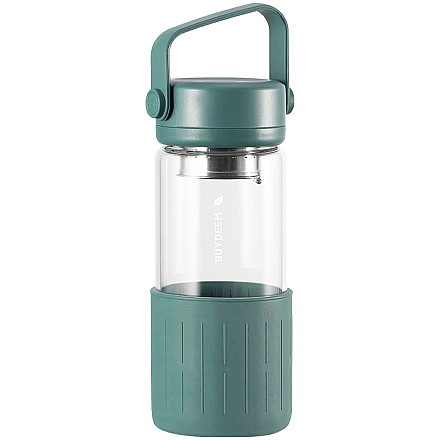 BUYDEEM Скляна пляшка з заварником 300мл, DG42, Cozy Greenish - 1