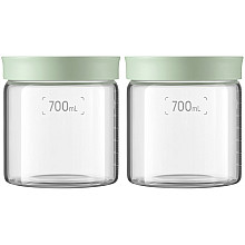 BUYDEEM Скляні банки 700ml з гвинтовою кришкою Cozy Greenish, CS1014