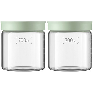 BUYDEEM Скляні банки 700ml з гвинтовою кришкою Cozy Greenish, CS1014