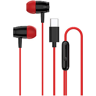 CANYON Внутрішньоканальні навушники SEP-5 Кабель USB-C червоні