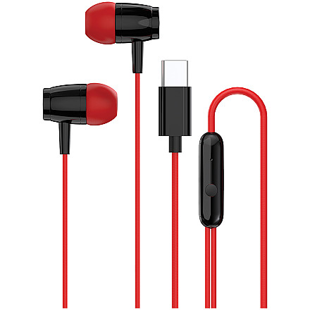 CANYON Внутрішньоканальні навушники SEP-5 Кабель USB-C червоні - 1