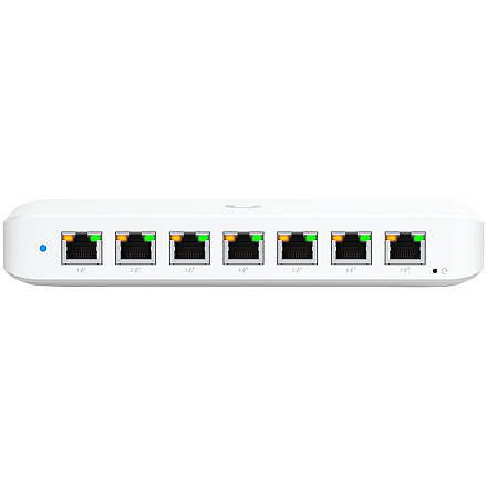 UBIQUITI UniFi Switch Ultra, 8 port, Layer 2, (7) GbE PoE+ output ports, (1) GbE PoE++ input port, 210W - 1