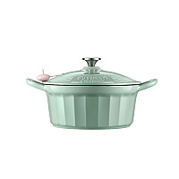 BUYDEEM Emaliowane naczynie żeliwne 3,9L, CP551, Cozy Greenish