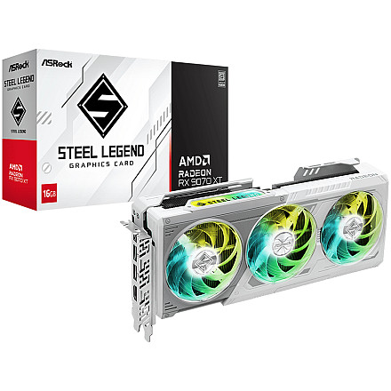 ASROCK AMD Radeon RX 9070 XT Steel Legend 16GB GDDR6 256-bit HDMI 3x DP - 1