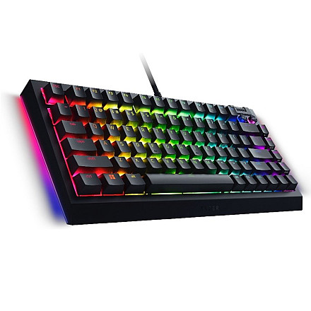 Razer BlackWidow V4 75%, Gaming Keyboard, US Layout, Razer Chroma RGB, Hot-swappable Design, Detachable Type C Cable, PCB & Case sound dampening foam, Up to 8,000 Hz polling rate, Doubleshot ABS Keycaps, Magnetic Plush Leatherette - 1