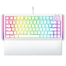 RAZER Klawiatura Gamingowa Przewodowa BlackWidow V4 75%, Biała, układ US