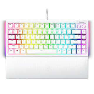 RAZER Klawiatura Gamingowa Przewodowa BlackWidow V4 75%, Biała, układ US