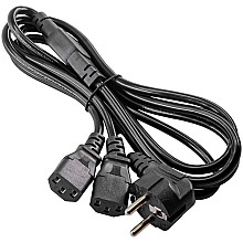 AKYGA Kabel zasilający Y rozdzielacz Akyga AK-PC-04A CCA 3x0.5mm² CEE 7/7 / 2x IEC C13 1.8 m