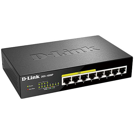 D-LINK 8-port 10/100/1000 Desktop Switch w/ 4 PoE Ports - 1