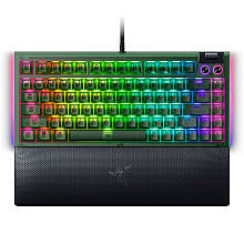 Razer BlackWidow V4 75% Phantom Green Edition, US Layout, Razer Chroma RGB, Hot-swappable Design, Detachable Type C Cable, PCB & Case sound dampening foam, Up to 8,000 Hz polling rate, Doubleshot ABS Keycaps, Magnetic Plush Leatherette