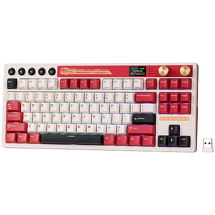 ROYAL KLUDGE RK M87 Famicom Gaming Keyboard Cream switch - 2