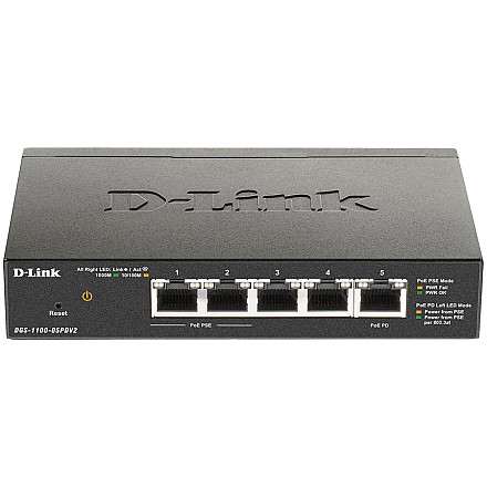 D-LINK 5-Port Gigabit PoE Smart Managed Switch with 1 PD port - 1