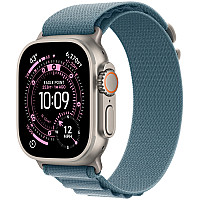 Apple Watch Ultra 3 GPS + Cellular 49mm Natural Titanium Case with Light Blue Alpine Loop - Large,Model A3281