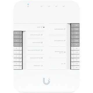 Ubiquiti UA-Hub-Gate advanced Gate Hub enabling seamless gate access control via connected Access readers or Intercom, 2x Gate operator terminals, Lock terminal (12V) for side door, AUX terminal for an external siren