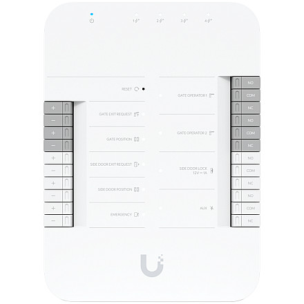 Ubiquiti UA-Hub-Gate advanced Gate Hub enabling seamless gate access control via connected Access readers or Intercom, 2x Gate operator terminals, Lock terminal (12V) for side door, AUX terminal for an external siren - 1