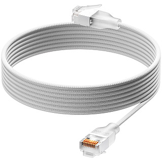 Ubiquiti UACC-Cable-Patch-EL-C6A-0.3M-W Ultra-thin braided patch cable, designed and optimized for 10 GbE networking, Translucent booted RJ45 for optimal Etherlighting brightness