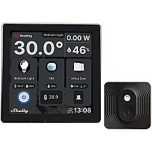 SHELLY Wall Display Black + BLU H&T Black Panel Sterujący Mały + Czujnik czarny