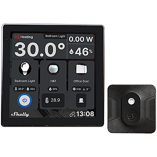 SHELLY Wall Display Black + BLU H&T Black Panel Sterujący Mały + Czujnik czarny