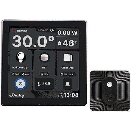 SHELLY Wall Display Black + BLU H&T Black Panel Sterujący Mały + Czujnik czarny - 1